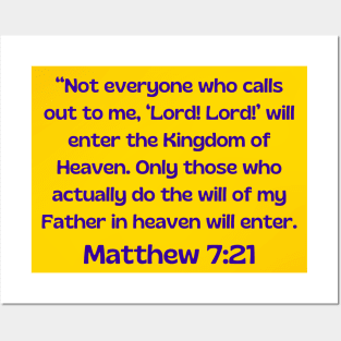 Bible Verse Matthew 7:21 Posters and Art